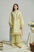 Embroidered Dhanak 3-Piece Suit with Embroidered Shawl D-113 - product photo 1
