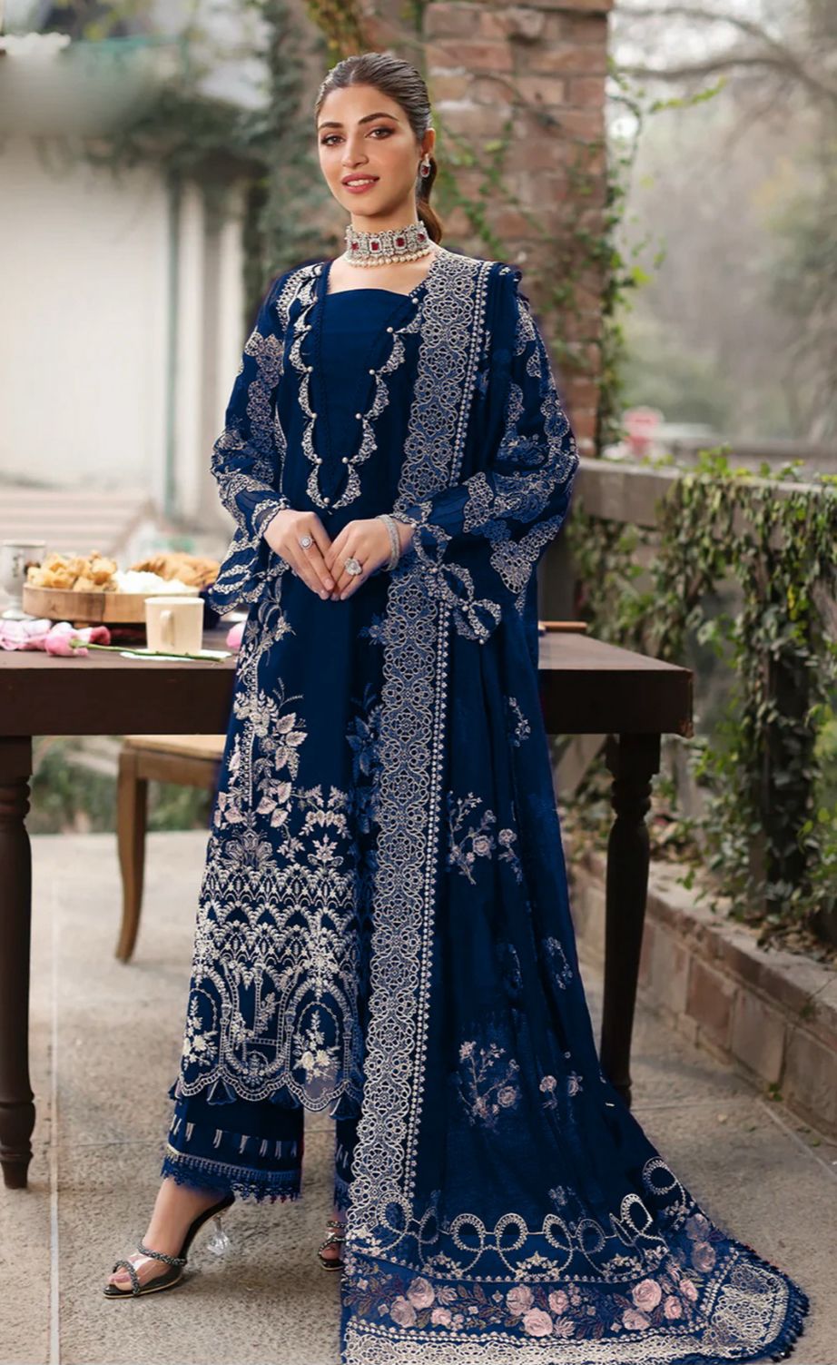 Embroidered Dhanak 3-Piece with Chiffon Dupatta BL-044 - product photo 1