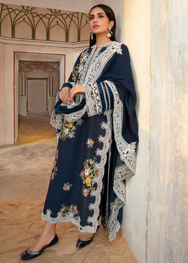 Embroidered Dhanak 3-Piece Suit with Embroidered Shawl BL-077 - product photo 1
