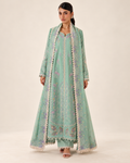 Mint Green embroidered Dhanak winter three-piece suit AL-836, image 1